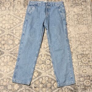 Pull&Bear Men's Sky Blue Relaxed Jeans